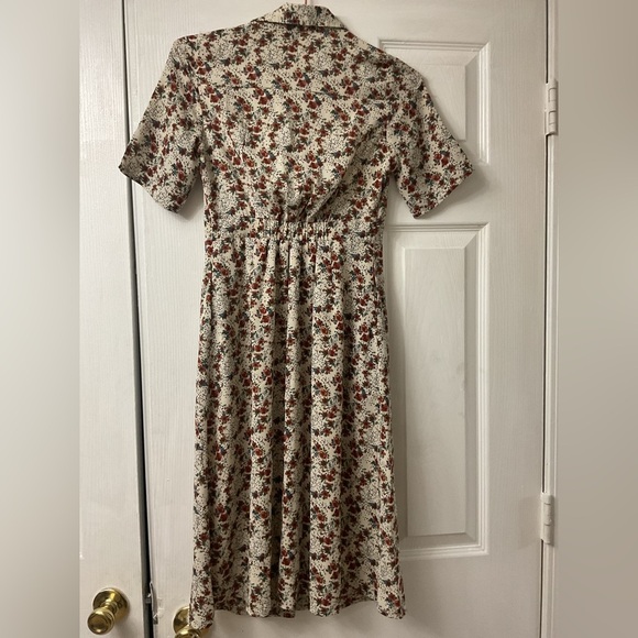 Jessica Robertson Women’s XXS Preppy Prairie Floral White Casual Shirt Dress - Picture 3 of 10